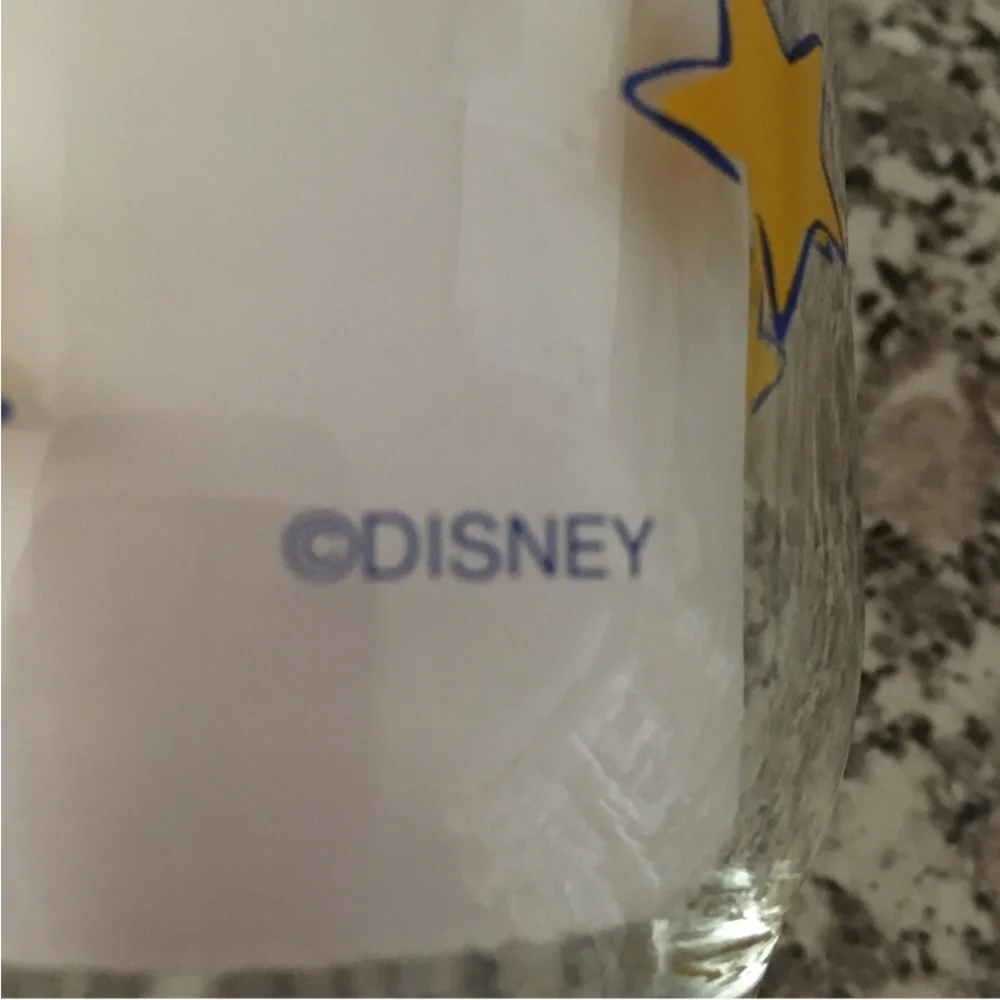 Disney glasses Mickey stars stripes drinking set of 4 Mouse Anchor Hocking 1980s